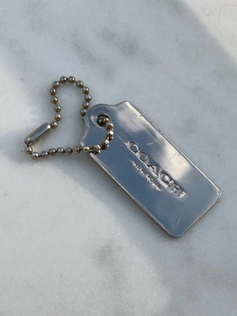 COACH Metal Hang Tag, Silver